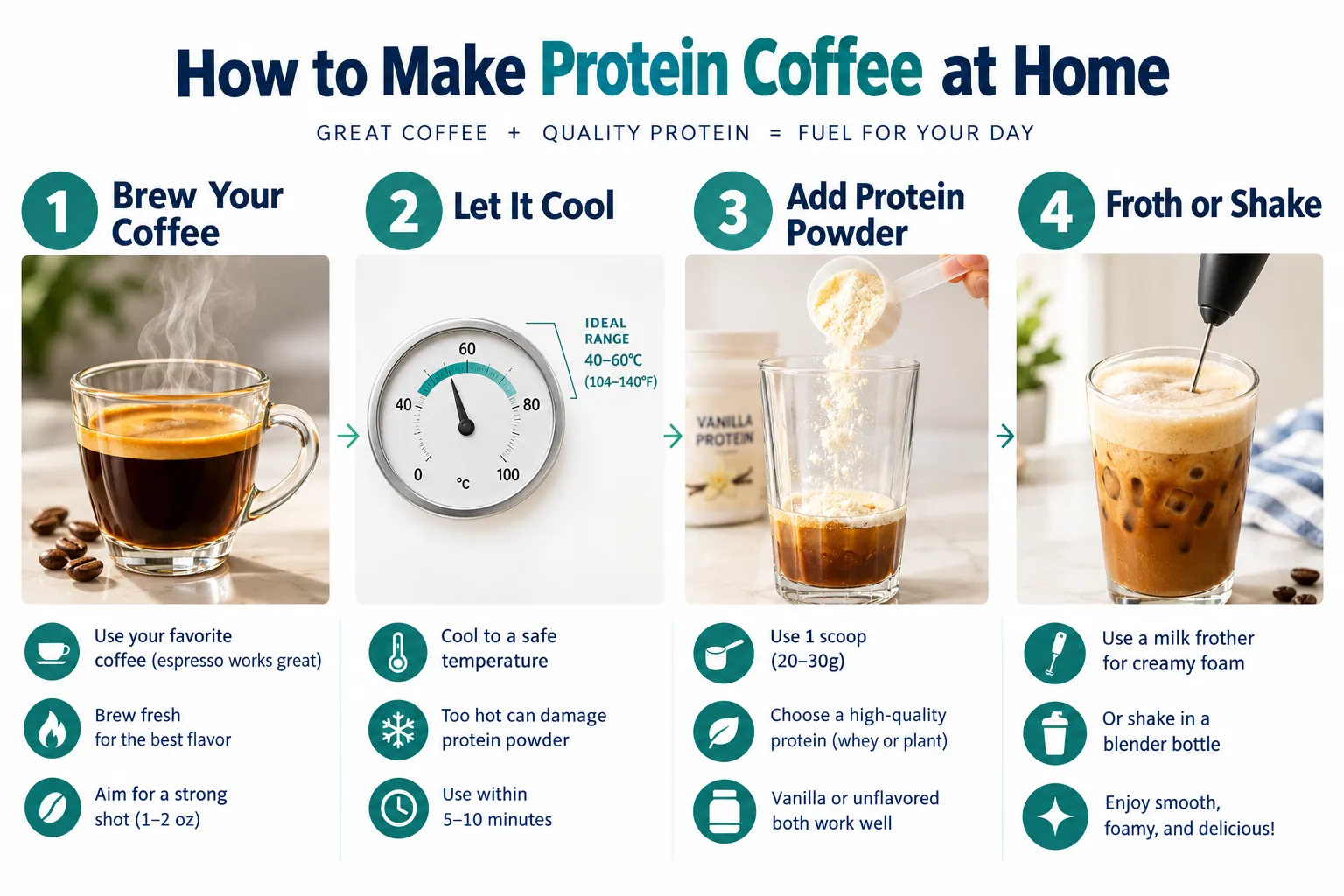 How to Make Protein Coffee at Home (Easy Recipe)